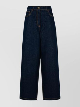 Etro wide-leg cotton blend jeans