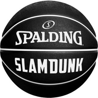 Spalding Bal&oacute;n De Baloncesto - Spalding - Slam Dunk Rubber - Tama&ntilde;o 7 - Sint&eacute;tico - Negro/blanco