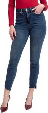 Judy Blue Step Hem Skinny Jeans In Dark Wash