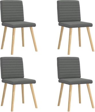 vidaXL Vidaxl - Sillas De Comedor Giratorias 4 Unidades Tela Gris Oscuro
