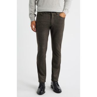 Brax Chuck Hi Flex Plaid Modern Fit Five-Pocket Pants in Nougat at Nordstrom Rack, Size 40 X 32