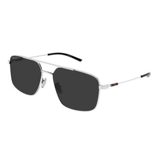 Gucci Vierkante Zonnebril - Heren - Zonnebrillen - Grijs - 59 MM - Accessoires