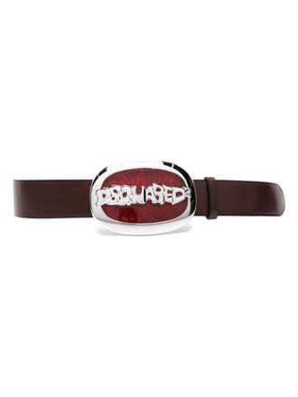 Dsquared2 logo-buckle leather belt - women - Calf Leather - 80 - Brown