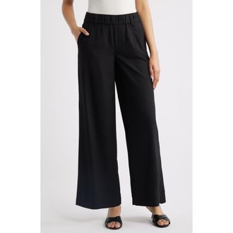 Wit & Wisdom Skyrise Side Seam Straight Leg Pants in Black at Nordstrom, Size X-Large