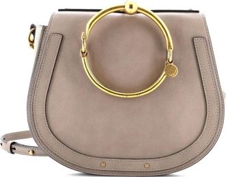 Chlo&eacute; Nile Leather Medium crossbody bag - Grijs