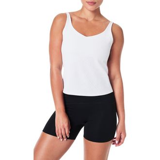 Spanx Contour Rib 2-in-1 Tank Top in Vivid White at Nordstrom Rack, Size X-Large