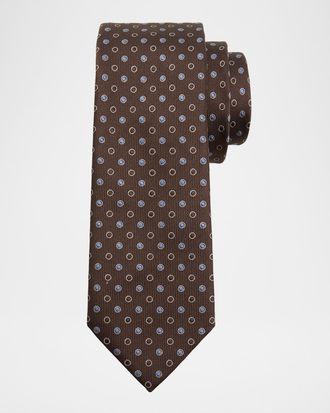 Giorgio Armani Men & apos;s Filled Polka Dot Silk Tie