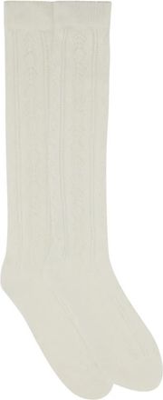 Valentino Perforated Cotton Socks With VLogo - Heren - Sokken - Wit - L/Xl - Katoen - Ondergoed