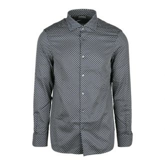 Emporio Armani overhemd - Heren - Casual Overhemden - Grijs - M - Katoen - Overhemden