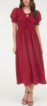 Blu Pepper Puff Sleeve Maxi Dress in Deep Red at Nordstrom Rack, Size Small