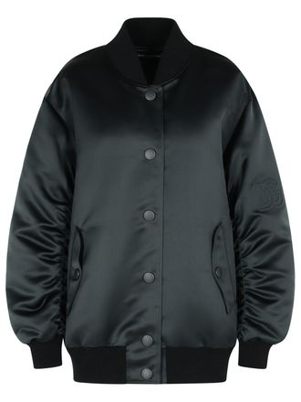 Dolce & Gabbana Black Polyester Bomberjacke