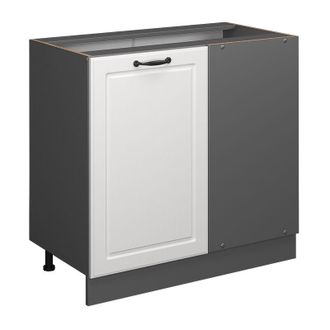 Vicco Armario de esquina R-Line, Blanco casa de campo, 86 cm sin encimera