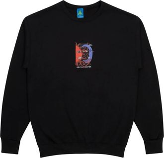Frog Skateboards Mens Sun And Moon Crewneck Sweatshirt In Black