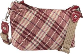 Burberry Pre-owned Vintage Canvas Shoulder Bag - Dames - Vintage Schoudertas - Rood - ONE Size - Leer - Vintage