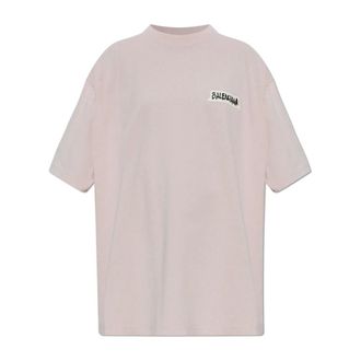Balenciaga Logo T-shirt - Dames - Tops - Roze - Maat: XS Katoen