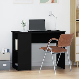 vidaXL Escritorio De Madera Contrachapada Negro 100x55x75 Cm Vidaxl