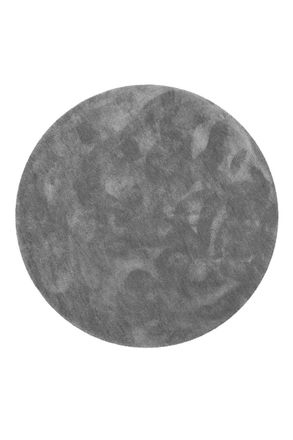 Wecon Home Alfombra redonda suave en poli&eacute;ster microfibra gris oscuro D.120