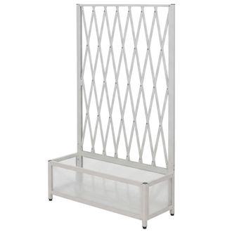 Hhg [nunca Usado] Enrejado De Aluminio Hhg-577, Enrejado Tipo Tijera Para Macetas Y Jardineras, Acero 152 X 90 X 35 Cm, Blanco
