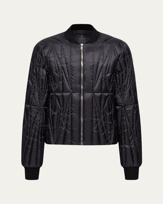 Rick Owens x Moncler Geocamo Quilted Leather Bomber Jacket