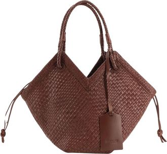 Ibeliv Trinity Medium Woven-Leather Tote Bag - Dames - Schoudertassen - Bruin - ONE Size - Leer - Tassen