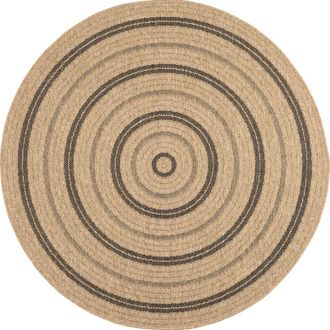 Nazar Rugs Alfombra interior/exterior efecto yute redondo negro diámetro 160