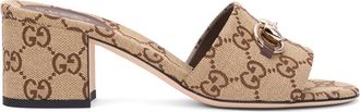 Gucci Heeled Mules, female, Beige, Size: 11 US GG Fabric Mules