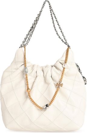 Tory Burch Tory Burch Fleming Mini-Tasche aus wei&szlig;em Lear