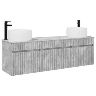 vidaXL Juego De Muebles De Ba&ntilde;o 3 Uds. Gris Hormig&oacute;n 49 X 44,5 X 66 Cm Vidaxl
