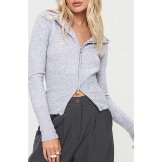 Princess Polly Elingford Zip Hoodie Cardigan in Lilac Marle at Nordstrom Rack, Size X-Small/small