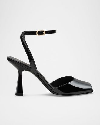Stuart Weitzman 85mm Val Patent Leather Sandals