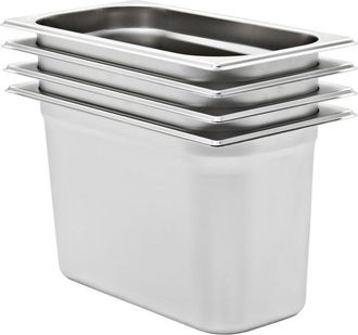 vidaXL Bandejas Gastronorm 4 Unidades Gn 1/3 200 Mm Acero Inoxidable Vidaxl