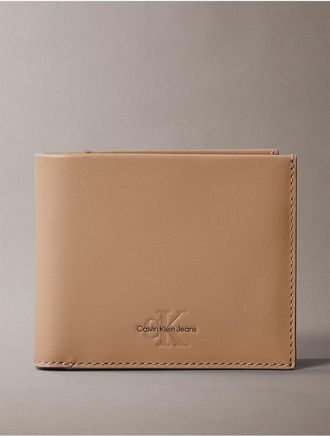Calvin Klein Jeans Calvin Klein Mens Center Monogram Logo Bifold Wallet - Neutral - OS