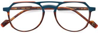 Etnia Barcelona Jordi Two-Tone Rounded Frame Eyeglasses with Keyhole Bridge
