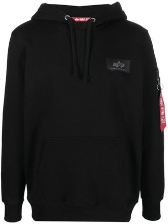 Alpha Industries Hoodie met logoprint - Zwart