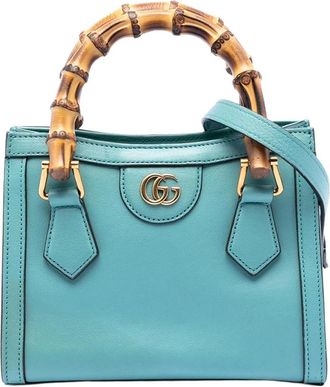Gucci Pre-owned Mini Bags, female, Blue, Size: ONE SIZE Pre-owned Top Handle Bag