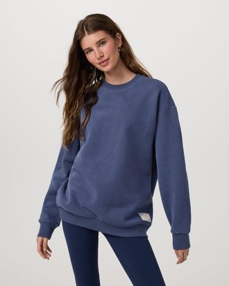 Vuori Clothing Restore Oversized Crew Neck Shirt 2.0 | French Blue | XS, Size Extra Small