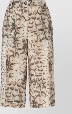 Pinko high waist animal print silk shorts