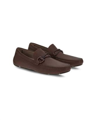 Ferragamo Mens Ornament Driver Shoes In Brown