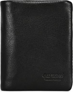 OLD TREND Clover Genuine Leather Slim Secure Trifold RFID Wallet in Black at Nordstrom