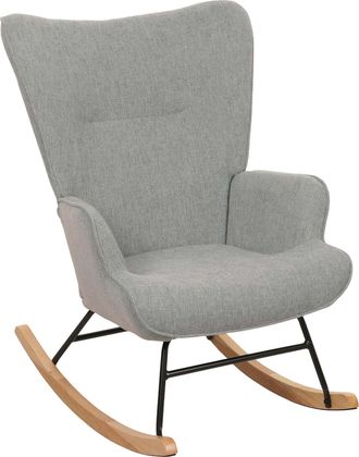 Hhg Nunca Usado] Mecedora Hhg 728, Mecedora Sill&oacute;n Reclinable Sill&oacute;n Tv, Madera Maciza Metal Tela/textil 320g/m&sup2;, Gris-verde