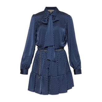 Michael Kors Short Dresses, female, Blue, Size: XS Polka Dot Dress