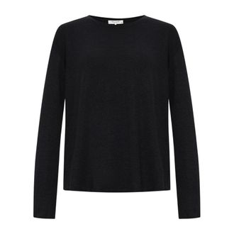 Rag & Bone The Knit Long Sleeve - Dames - Ronde hals truien - Zwart - M - Polyester - Truien & Vesten