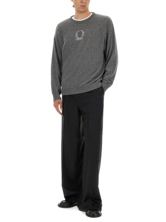 Moschino Virgin Wool Canvas Trousers - Black