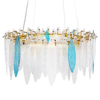Beliani L&aacute;mpara De Suspensi&oacute;n Multicolor Con Pantalla De Cristal Estilo Moderno Glamuroso Para Sal&oacute;n Malaca