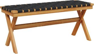 vidaXL Vidaxl - Banco De Jard&iacute;n Madera Maciza De Acacia Y Tela Negro