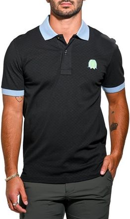 Maceoo Mozartsquaretip Stretch Nylon Polo in Black at Nordstrom, Size 6