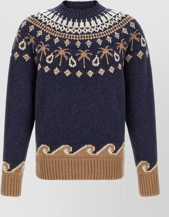 Alanui virgin wool jacquard crewneck sweater