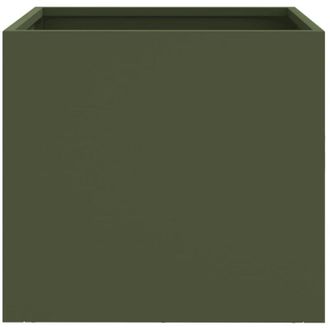 vidaXL Planters 2 pcs Olive Green 32x30x29 cm Steel vidaXL