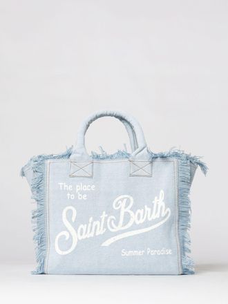 MC2 Saint Barth Borsa Vanity MC2 Saint Barth in denim di cotone con logo stampato