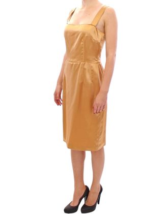 Dolce & Gabbana Womens Bronze Silk Sheath Dress